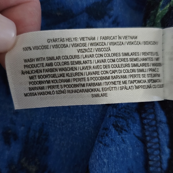 Primark Floral Swing Dress Plus Size 16 Blue Black Babydoll Over Print - Picture 11 of 11